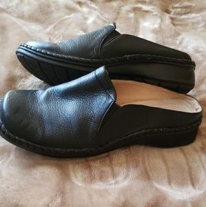 Talent black faux leather slip on